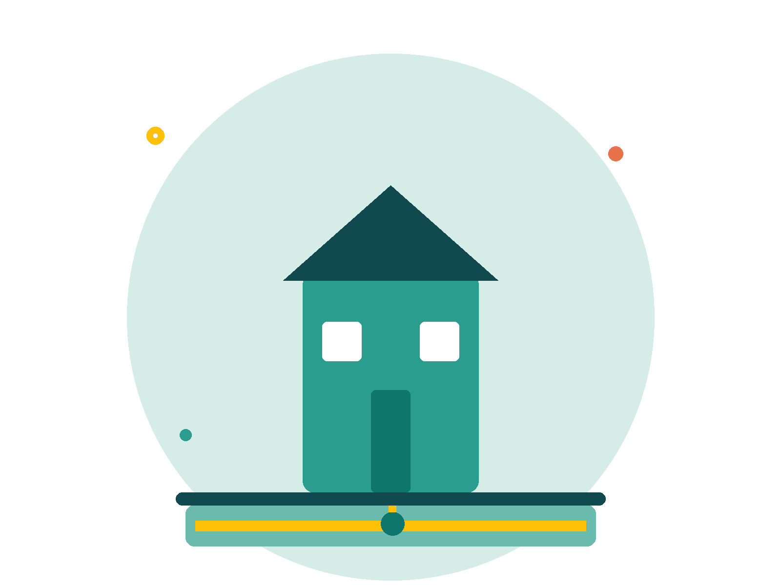 Illustration: Wohnhaus mit einer Glasfaserleitung, die im Graben davor verlegt ist