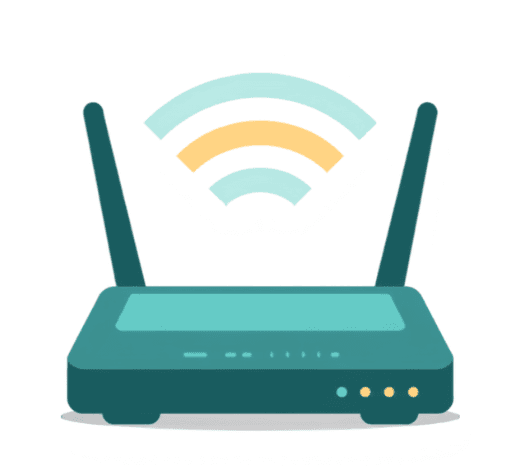 Illustration: WLAN-Router mit Funkwellen